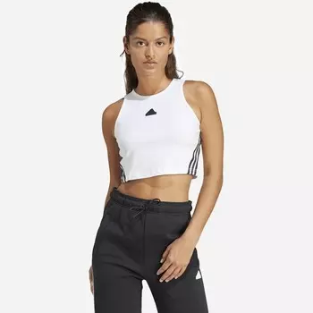 Женская майка Future Icons с 3 полосками Adidas, белый