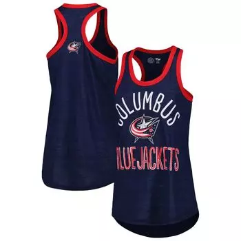 Женская майка G-III 4Her by Carl Banks Navy Columbus Blue Jackets First Base Racerback с овальным вырезом G-III