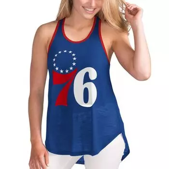 Женская майка G-III Sports от Carl Banks Royal Philadelphia 76ers Showdown с круглым вырезом и открытой спиной-борцовкой G-III