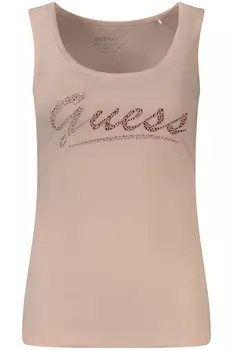 Женская майка Guess Jeans хлопковая со стразами, розовый