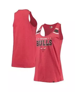 Женская майка Heather Red Chicago Bulls с круглым вырезом и открытой спиной New Era, красный