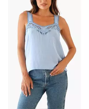 Женская майка Iris с вышивкой Paneros Clothing, синий