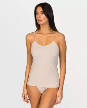 Женская майка из экологически чистой ткани на бретелях ZD, бежевый