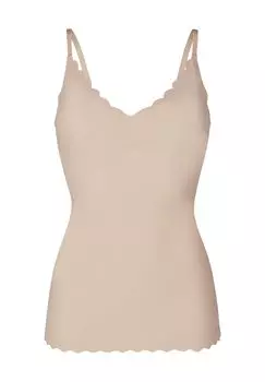 Женская майка из микрофибры Micro Essentials с фестонами SKINY, бежевый