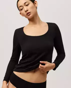 Женская майка из органического хлопка с длинными рукавами Ysabel Mora, черный