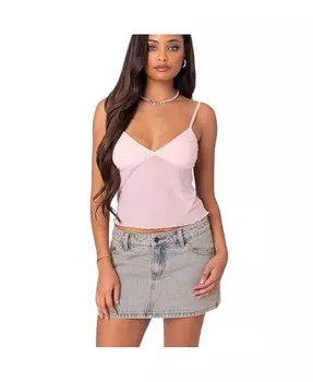 Женская майка из прозрачной сетки Serafina Edikted, розовый