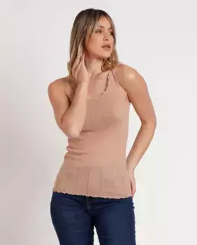 Женская майка из трикотажного ребристого джерси Admas, бежевый