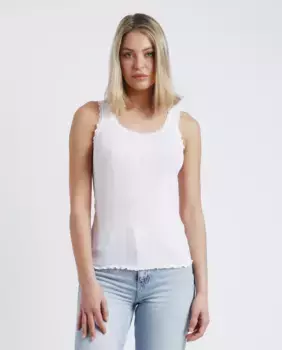 Женская майка из трикотажного ребристого джерси Admas, белый