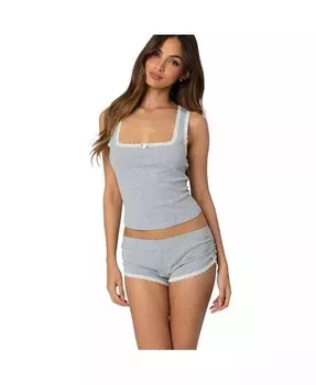 Женская майка Kadence с кружевной отделкой Edikted, серый