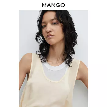 Женская майка Mango легкая, светло-бежевый