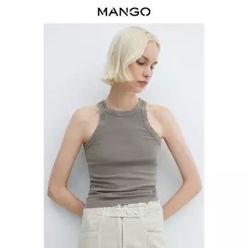 Женская майка Mango с открытой спиной, серый
