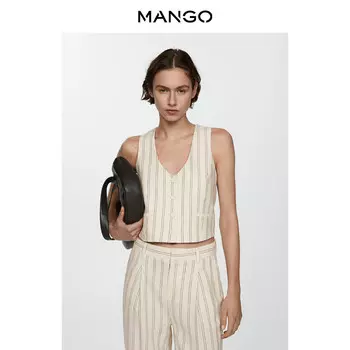 Женская майка Mango универсальная, светло-бежевый