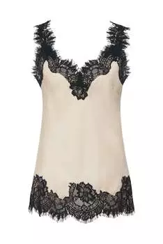 Женская майка Megan Lace Tank Top в цвете Pearl/Black Gold Hawk