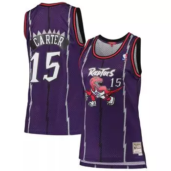 Женская майка Mitchell & Ness Vince Carter Purple Toronto Raptors 1998-99 гг. из твердой древесины Classics Swingman