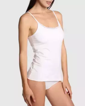 Женская майка на бретелях с кружевной отделкой Promise, белый