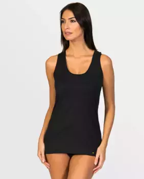 Женская майка на широких бретелях из экологически чистой ткани ZD, черный