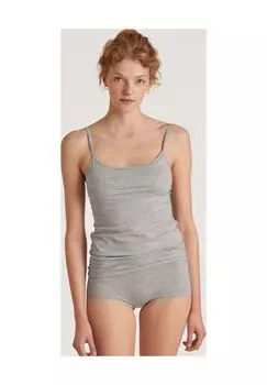 Женская майка на тонких бретельках Natural Comfort CALIDA, цвет Grey Melange