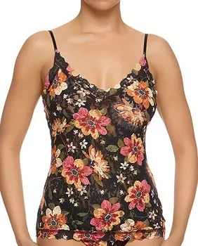 Женская майка на тонких бретелях с принтованным кружевом Hanky Panky, черный