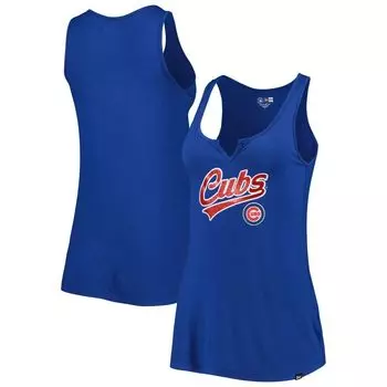 Женская майка New Era Royal Chicago Cubs с вырезом и вырезом New Era