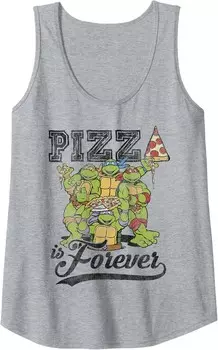 Женская майка Nickelodeon Teenage Mutant Ninja Turtles Pizza Forever, серый вереск