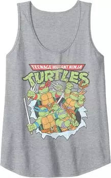 Женская майка Nickelodeon Teenage Mutant Ninja Turtles Break Through, серый вереск