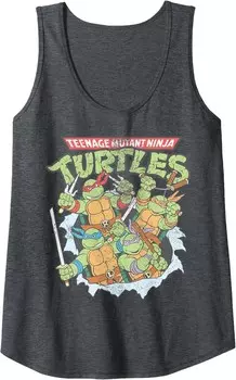 Женская майка Nickelodeon Teenage Mutant Ninja Turtles Break Through, темно-серый вереск