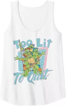 Женская майка Nickelodeon Teenage Mutant Ninja Turtles Too Lit To Quit, белый