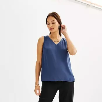 Женская майка Nine West с v-образным вырезом, цвет Resolute Blue
