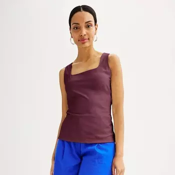 Женская майка Nine West Sculpt с квадратным вырезом, цвет Maddie Plum
