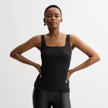 Женская майка Nine West Sculpt с квадратным вырезом, цвет Mineral Black