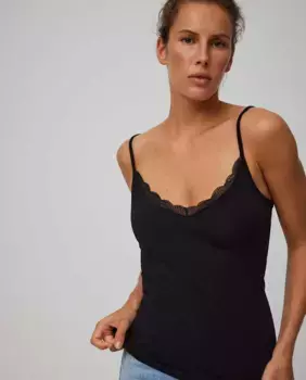 Женская майка нижнего белья с тонким хлопковым ремешком Ysabel Mora, чёрный