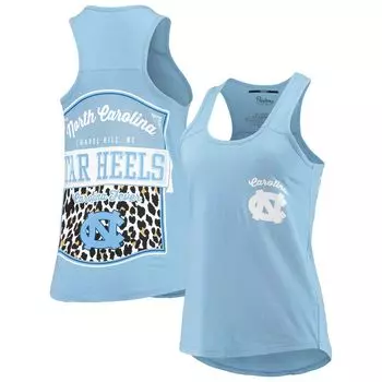 Женская майка Pressbox Carolina Blue North Carolina Tar Heels Sanders с животным принтом