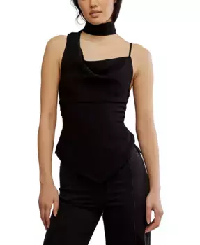 Женская майка с асимметричным вырезом True To You Free People, черный