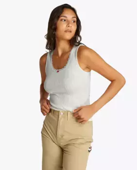 Женская майка с ажурной тканью Tommy Jeans, белый