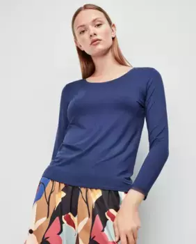 Женская майка с длинными рукавами и кружевом Gisela, синий