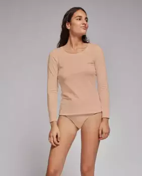 Женская майка с длинными рукавами из натурального хлопка Gisela, цвет Nude
