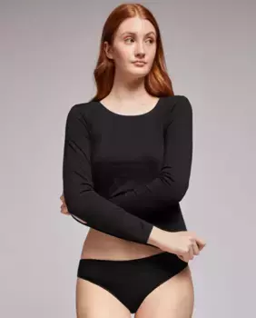 Женская майка с длинными рукавами из натурального хлопка Gisela, черный