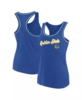 Женская майка с фирменным логотипом Royal Golden State Warriors и логотипом Racerback Fanatics