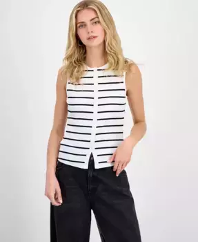 Женская майка с имитацией застежки на пуговицах Juniors Madden Girl, белый