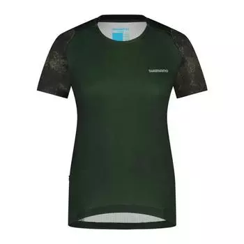 Женская майка с коротким рукавом SHIMANO FORESTA, зеленая