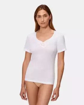 Женская майка с короткими рукавами и деталью выреза Playtex, белый