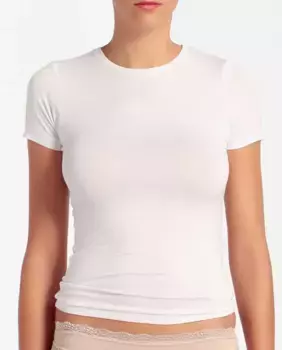Женская майка с короткими рукавами из однотонной ткани Promise, белый