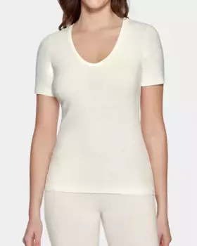 Женская майка с короткими рукавами из шерсти лиоцелла Impetus, белый