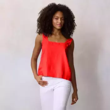 Женская майка с квадратным вырезом и пуговицами на спине Lc Lauren Conrad, цвет poppy bouquet