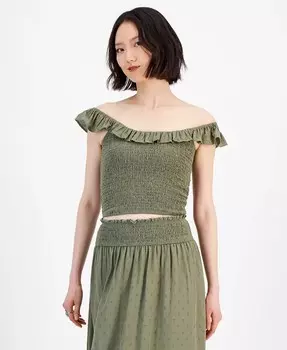 Женская майка с оборками и сборками And Now This, зеленый