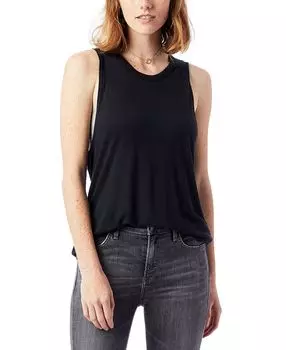 Женская майка с обтягивающим принтом alternative apparel slinky jersey muscle Macy's, черный