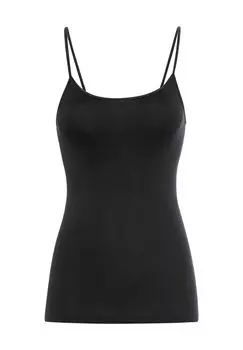 Женская майка с овальным вырезом на бретельках-спагетти -con-ta-, цвет 750 Schwarz