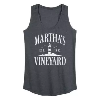 Женская майка с принтом Martha's Vineyard est 1642 Licensed Character, серый