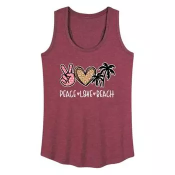 Женская майка с принтом «Peace Love Beach» Licensed Character, красный