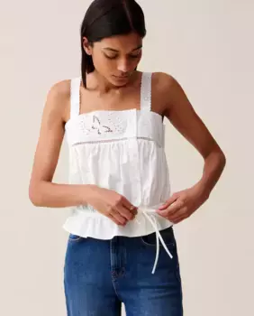 Женская майка с вышивкой Claudie Pierlot, белый